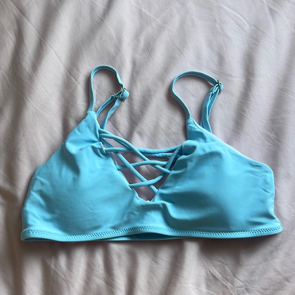 Blue bikini top